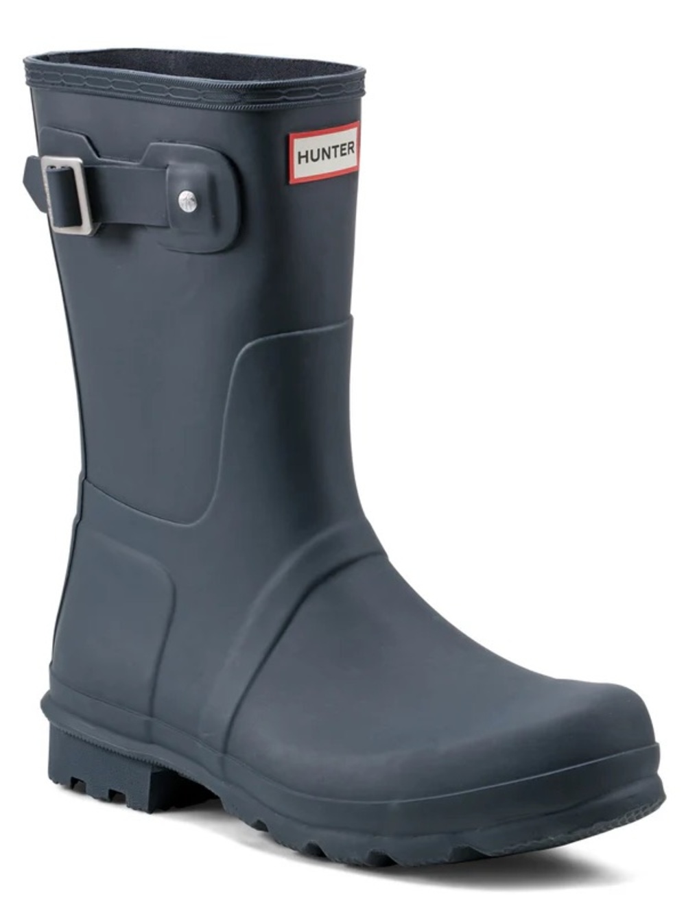 Hunter Boots Mid Calf Navy Short Rain Boots Blue Waterproof Wellington Boots